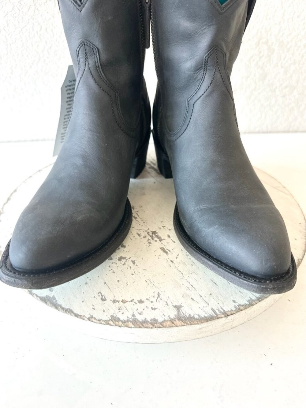 Lane Boots PLAIN JANE Black Cowboy Bootie Western Cowgirl Short Ankle Boots Sz 8 - Picture 7 of 12